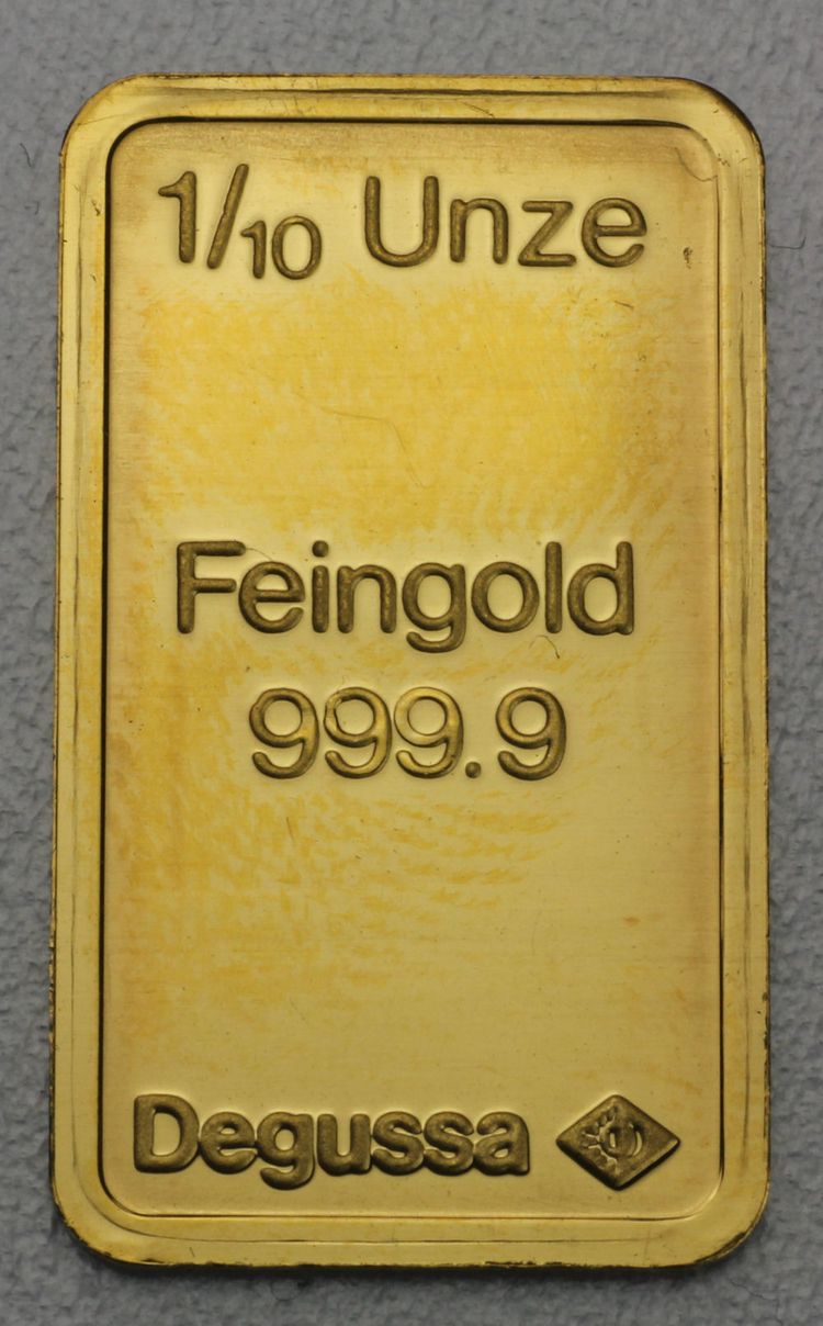 1/10 Oz Degussa Goldbarren