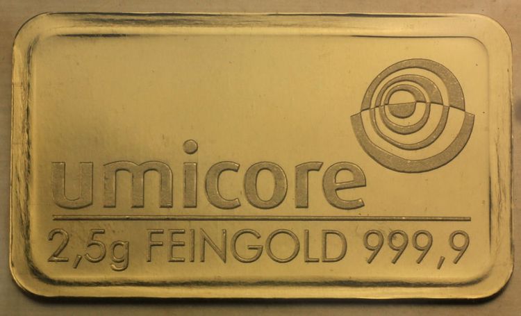2,5g Goldbarren Umicore 2,5g Goldbarren Umicore