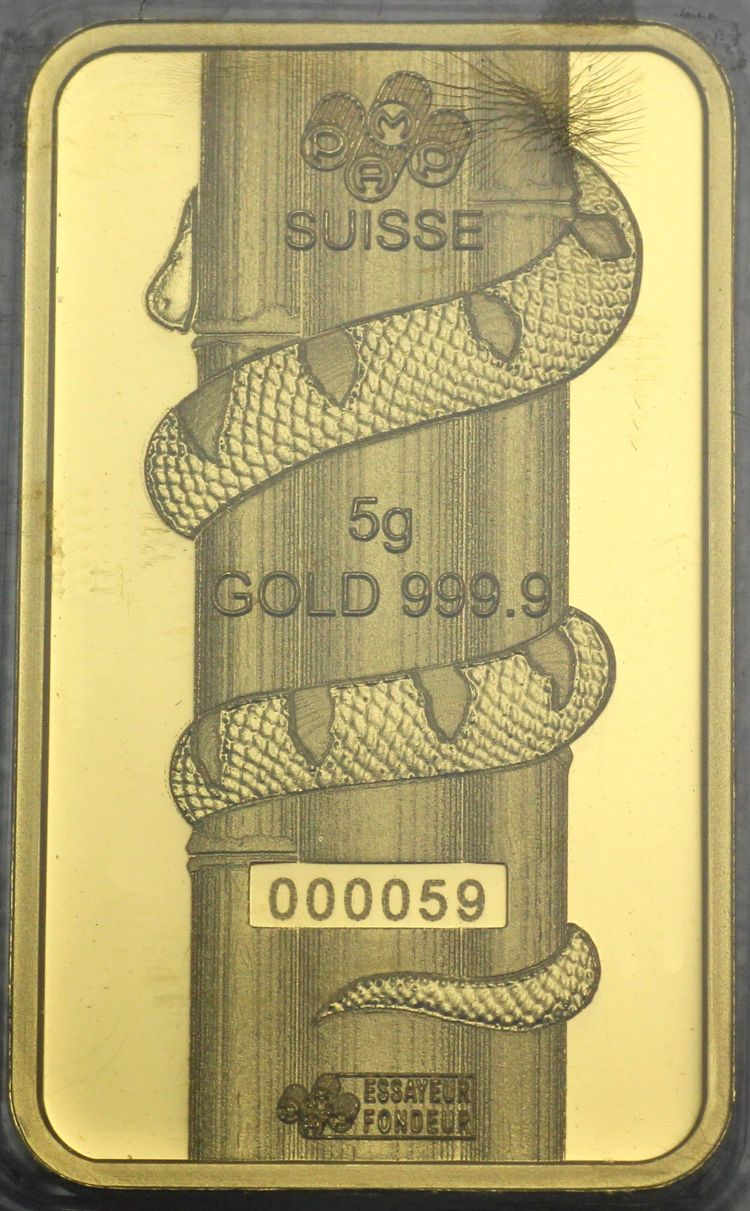5g Goldbarren PAMP Lunar Serie Schlange 5g Goldbarren PAMP Lunar Serie Schlange