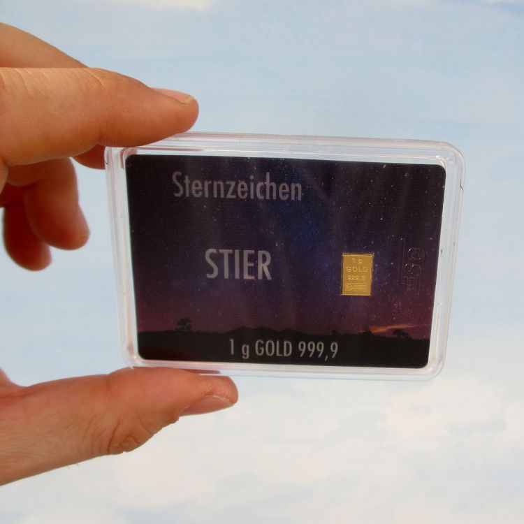 1g Goldbarren Sternzeichen Stier