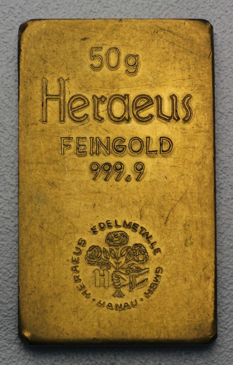 50g Heraeus Barren alt 50g Heraeus Barren alt