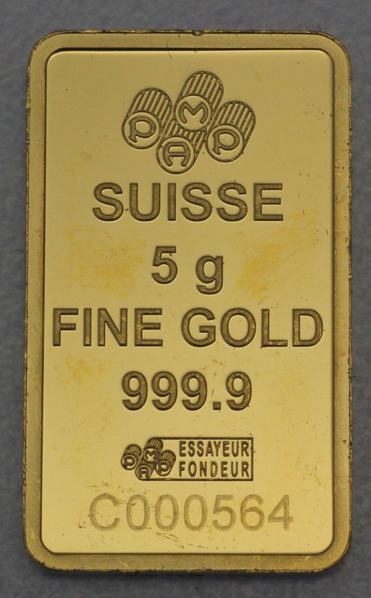 5g PAMP Suisse Barren mit Seriennummer