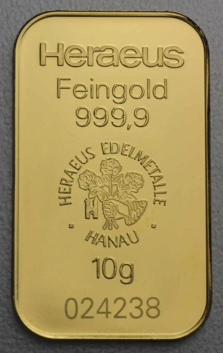 Heraeus Barren 10g noch andere Prägung Heraeus Barren 10g noch andere Prägung