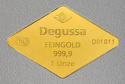 1oz Rautenbarren Degussa