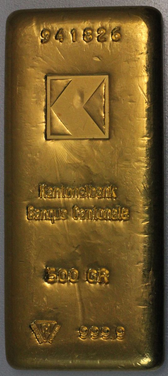 500g Goldbarren Kantonalbank