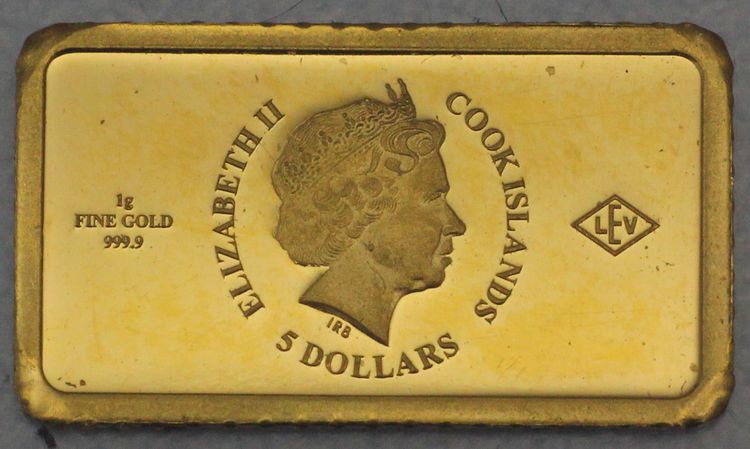 1g Münzbarren Gold Cook Islands