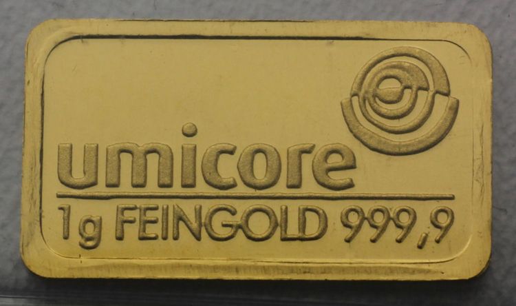 1g Goldbarren Umicore 1g Goldbarren Umicore