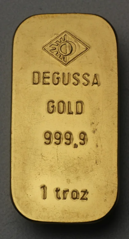 1oz Degussa Goldbarren gegossen