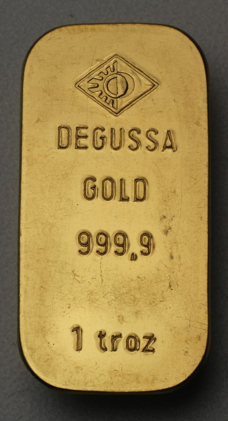1oz Degussa Goldbarren gegossen 1oz Degussa Goldbarren gegossen