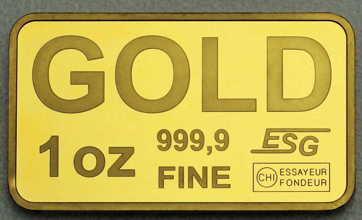 1 Unzen Goldbarren Rückseite gravierbar