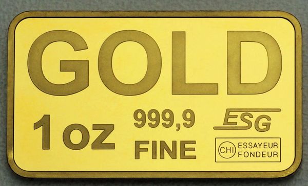 1 Unzen Goldbarren Rückseite gravierbar