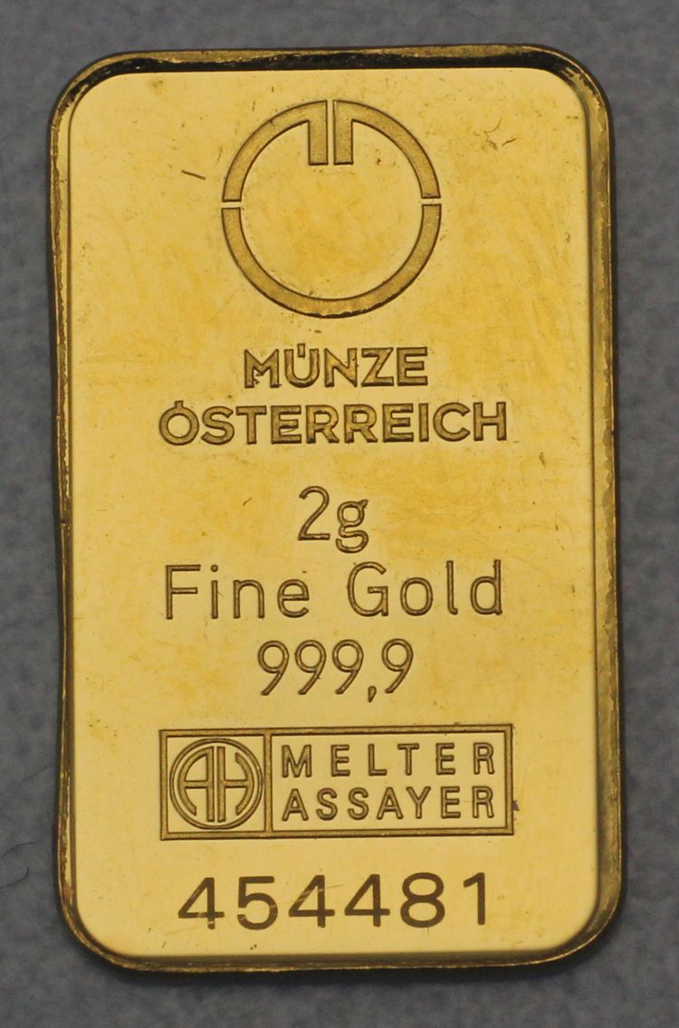 2g Barren Münze Österreich 2g Barren Münze Österreich