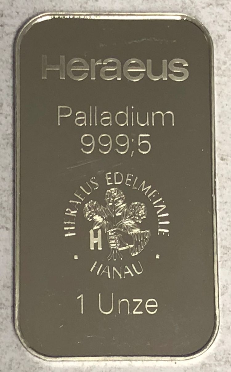 1oz Palladiumbarren Heraeus