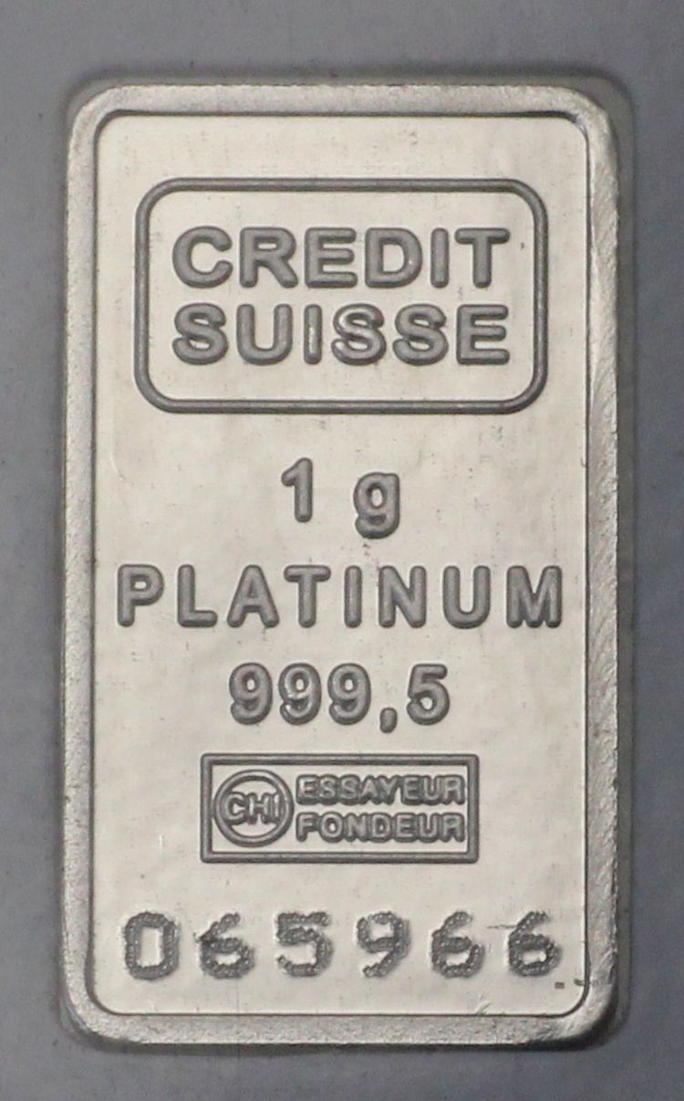 1g Platinbarren Credit Suisse