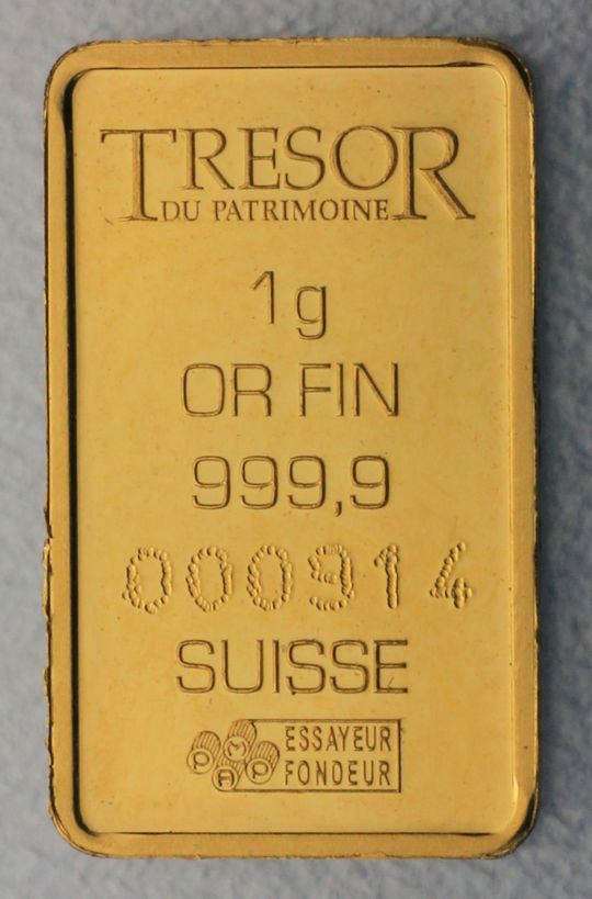 1g Goldbarren Tresor 1g Goldbarren Tresor