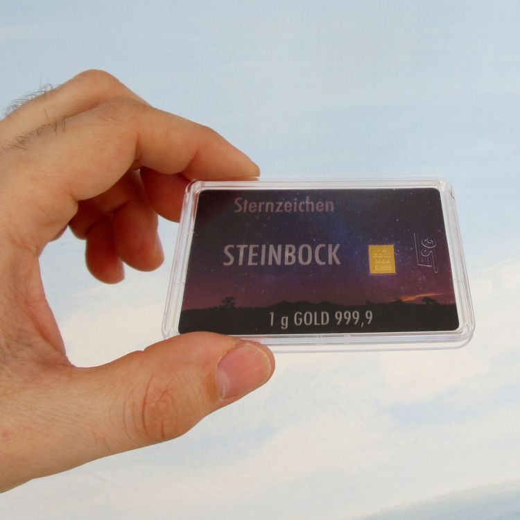 1g Goldbarren Sternzeichen Steinbock