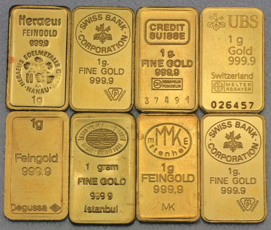 lose Goldbarren in gerade noch bankhandelsfähigem Zustand