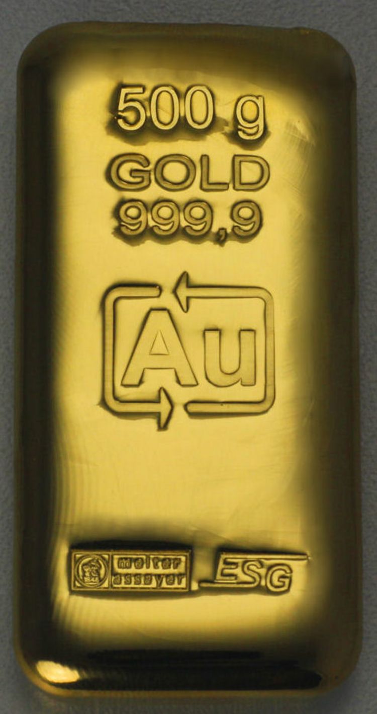 500g Goldbarren aus Recyclinggold ESG 500g Goldbarren aus Recyclinggold ESG