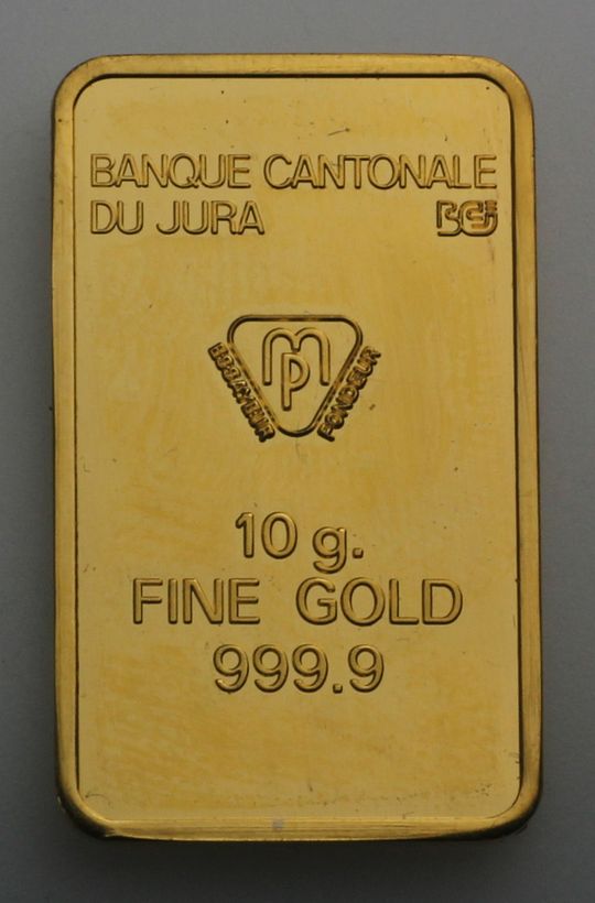 10g Goldbarren Banque Cantonale Du Jura