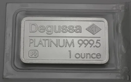 1oz Platinbarren Degussa