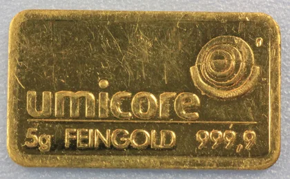 5g Goldbarren von umicore