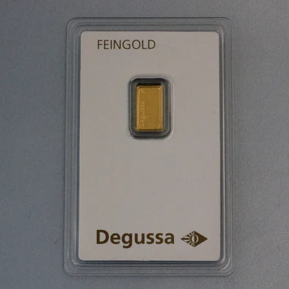 1g Degussa Goldbarren