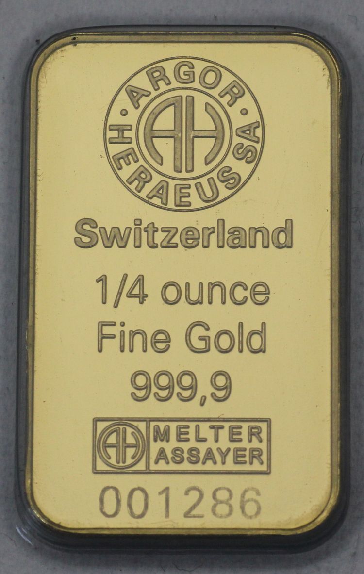 1/4oz Goldbarren Argor-Heraeus 1/4oz Goldbarren Argor-Heraeus