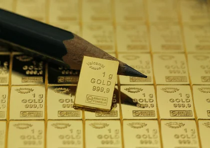 1g Goldbarren eines 50g Valcambi CombiBars