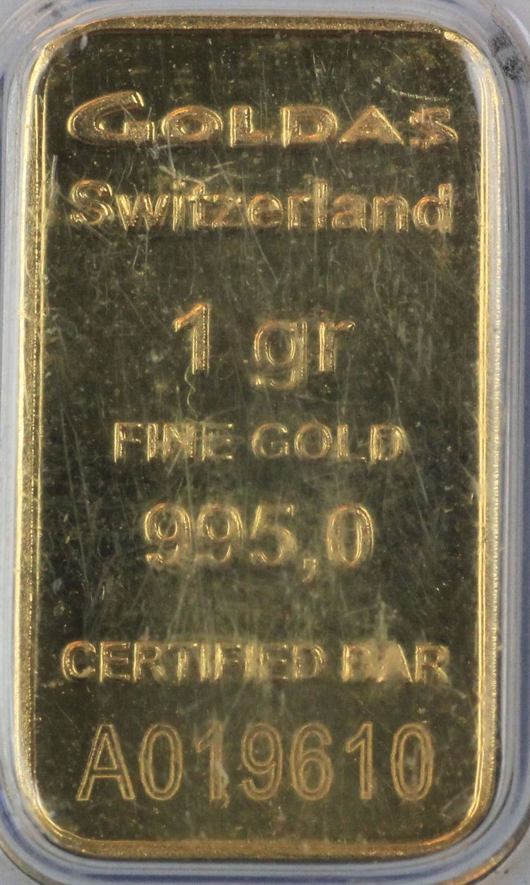 1g Feingold von Goldas, Schweiz