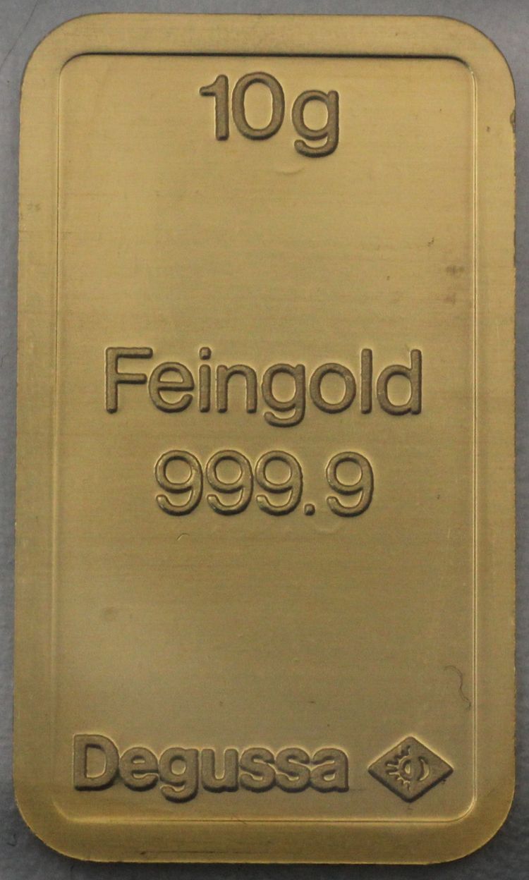 10 Gramm Degussa Goldbarren 10 Gramm Degussa Goldbarren