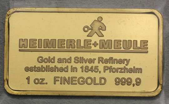 1oz Goldbarren Heimerle + Meule