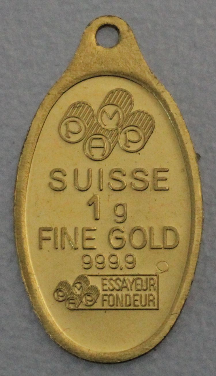 1g Goldbarren Anhänger PAMP