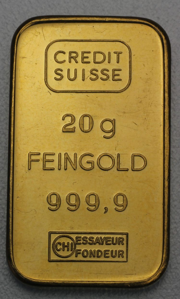 20g Goldbarren Credit Suisse
