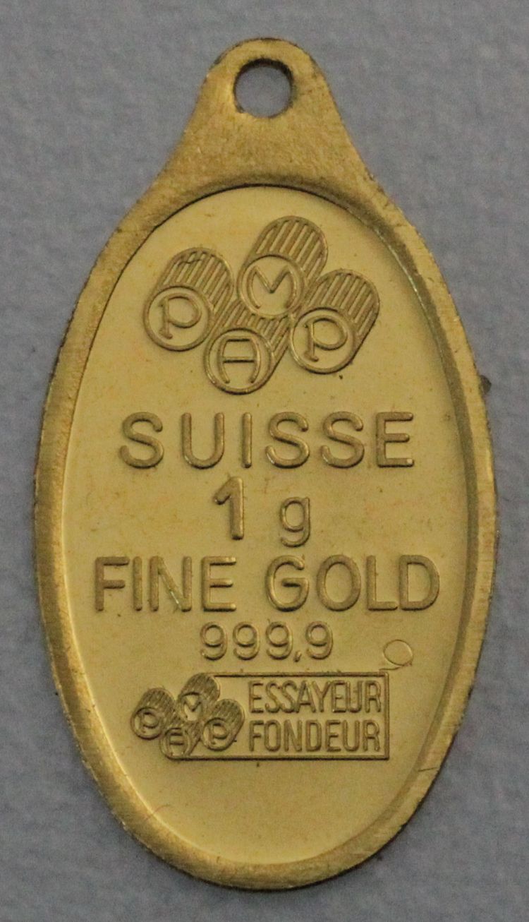 1g Goldbarren Anhänger PAMP 1g Goldbarren Anhänger PAMP