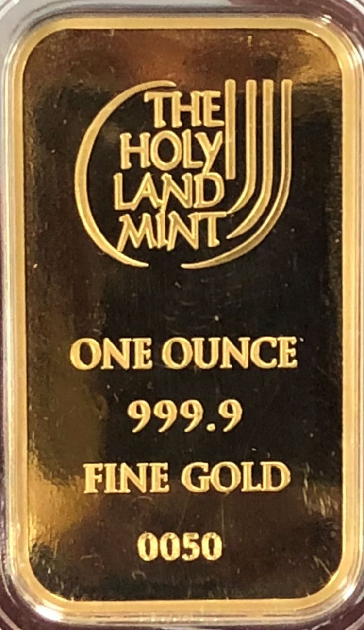 1oz Goldbarren Holyland Mint