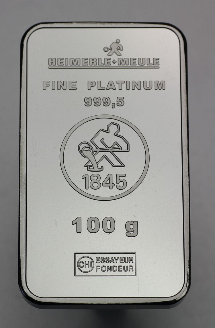 100g Platinbarren BARREN.de (Valcambi / Heimerle + Meule) 100g Platinbarren BARREN.de (Valcambi / Heimerle + Meule)