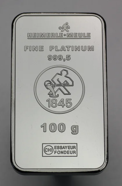 100g Platinbarren BARREN.de (Valcambi / Heimerle + Meule)