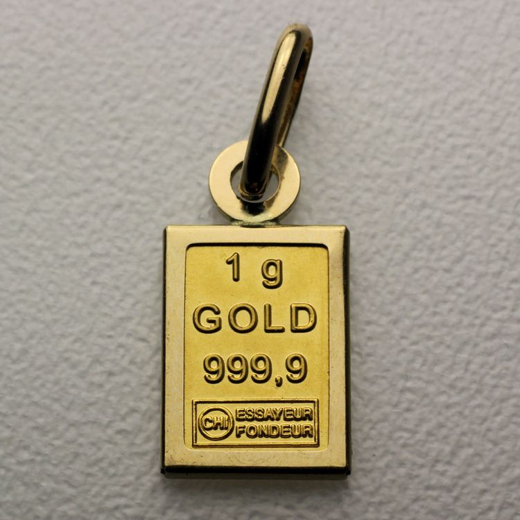 1g Goldbarren Anhänger 1g Goldbarren Anhänger