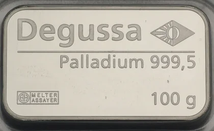 100g Palladiumbarren Degussa
