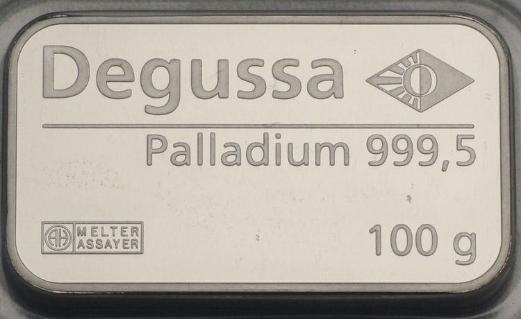 100g Palladiumbarren Degussa 100g Palladiumbarren Degussa
