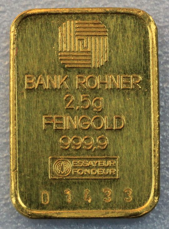 2,5g Barren Feingold - Bank Rohner