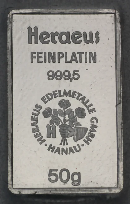 50g Platinbarren Heraeus
