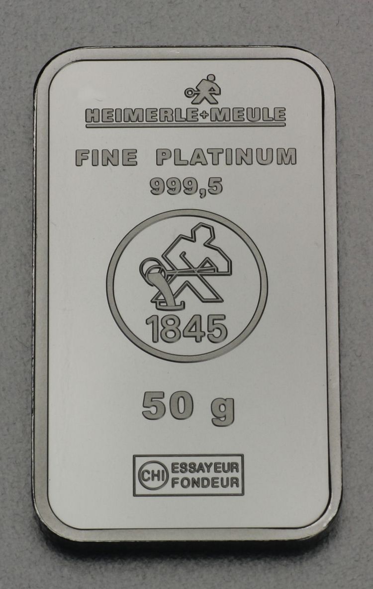 50g Platinbarren BARREN.de (Valcambi / Heimerle + Meule) 50g Platinbarren BARREN.de (Valcambi / Heimerle + Meule)