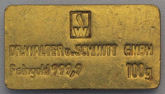 Dr. Walter u. Schmitt Goldbarren