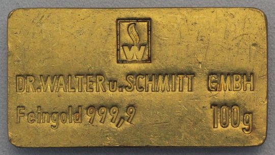 Dr. Walter u. Schmitt Goldbarren