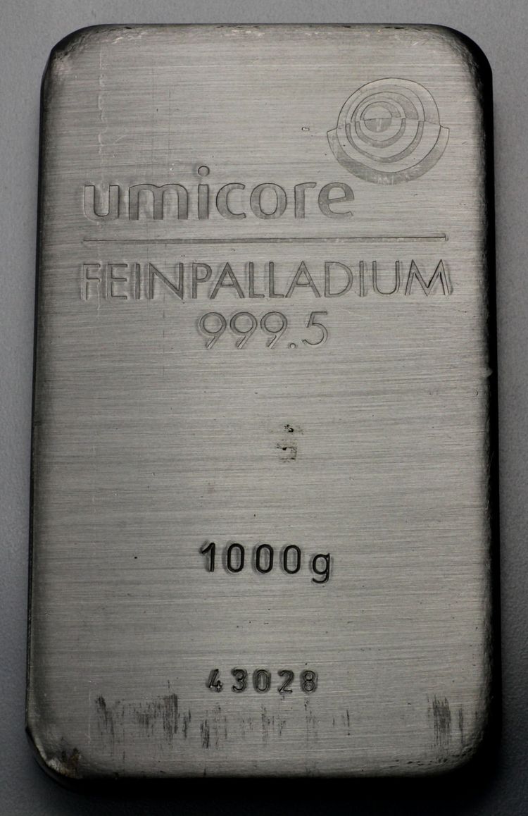 1000g Palladiumbarren Umicore