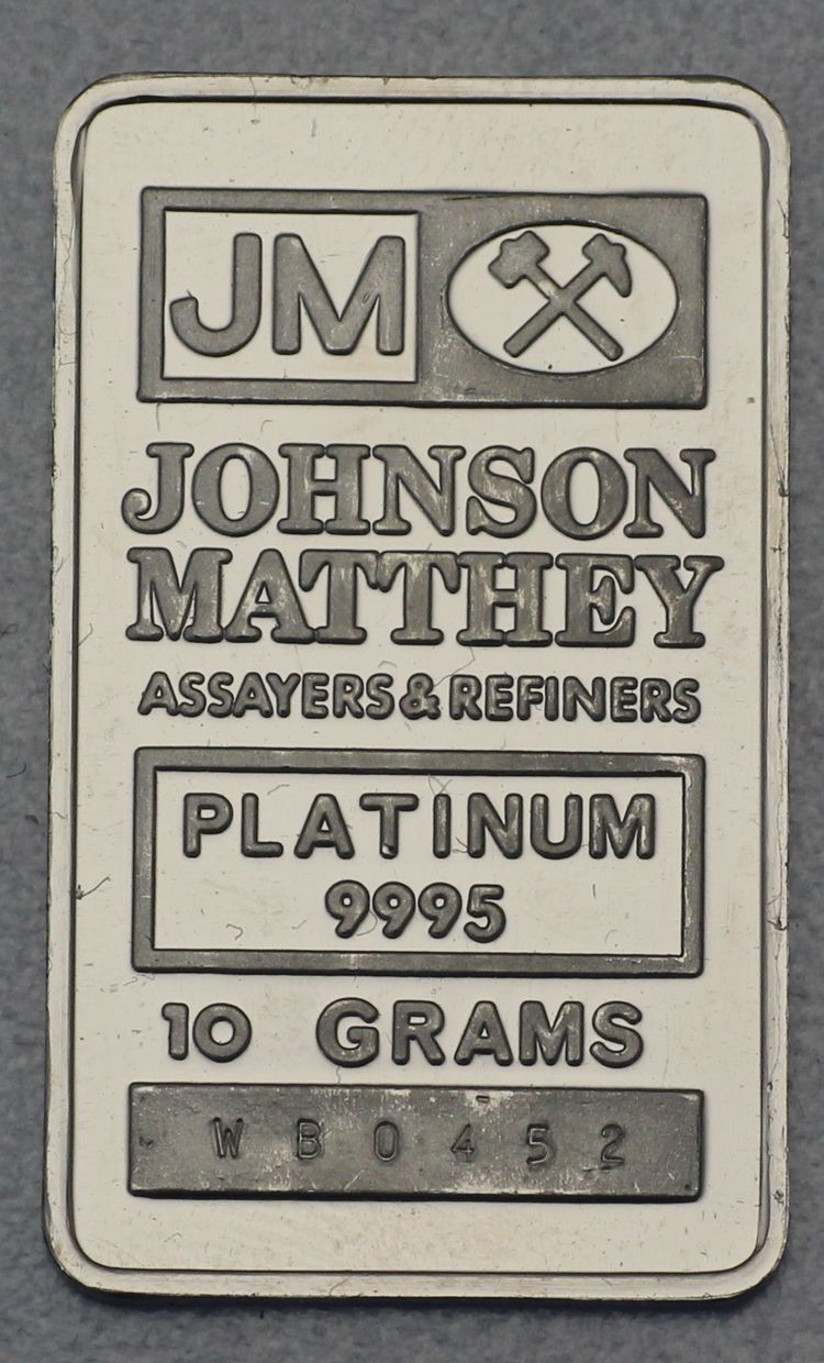 10g Platinbarren Jonson Matthey