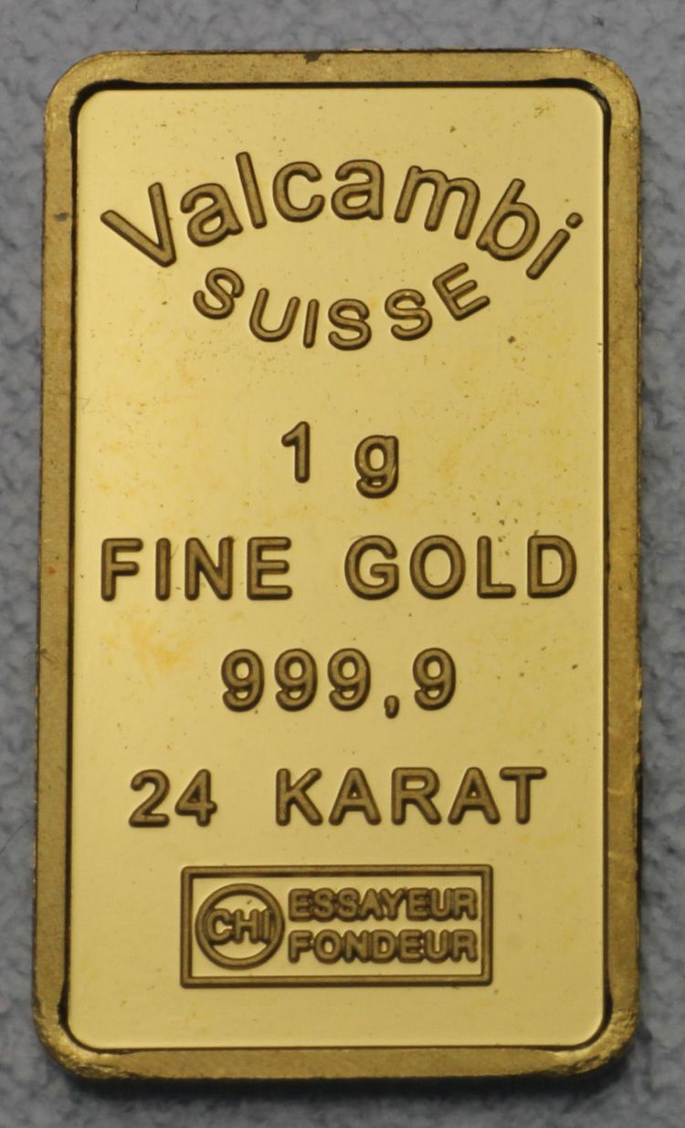1g Valcambi Goldbarren 24K 1g Valcambi Goldbarren 24K