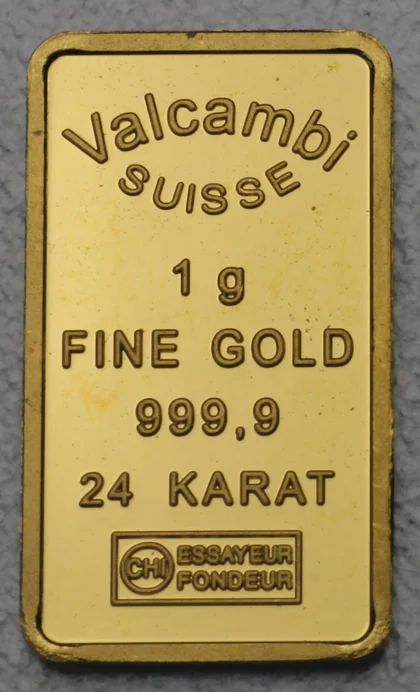 1g Valcambi Goldbarren 24K