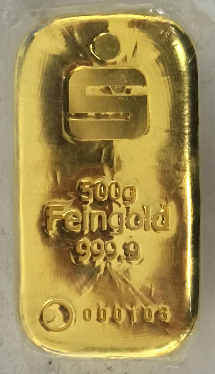500g Sparkassen Goldbarren by AGOSI